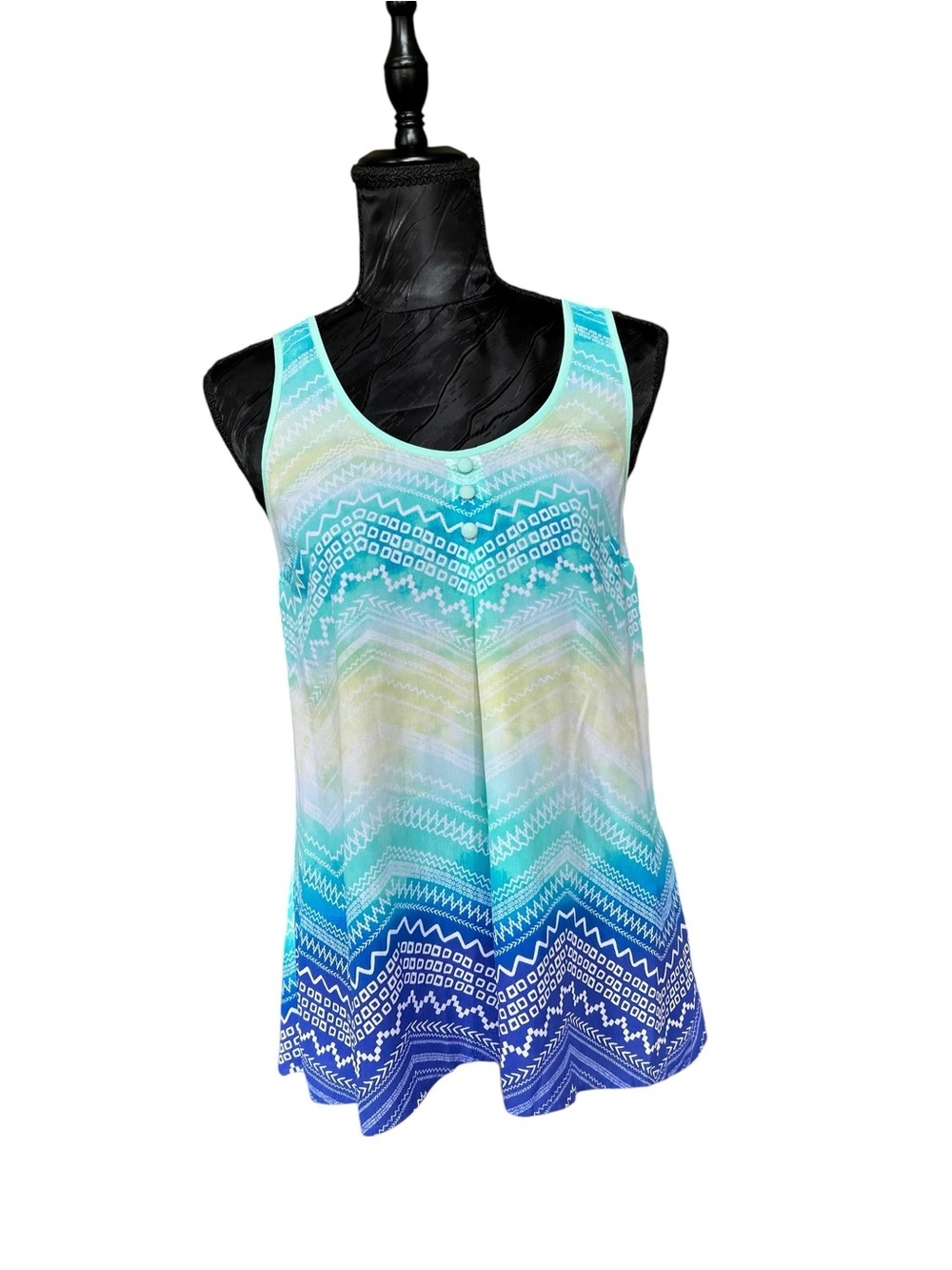 Candie’s Blue Aqua Tie Back Tank Top - Picture 4 of 8